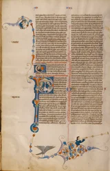 Initial P- Saint Paul Giving a Letter to a Bishop